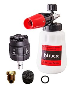 lot 7536 image: Snow Foam Cannon with 14 Inch Quick Connect 1000ml Bottle Use to be Pressure Washer Sprayer Gun, 5-in-1 High Pressure Spray Nozzle Tips Car Wash Soap Attachment Kit, Foaming Cleaner Tool