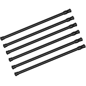 lot 7541 image: 6Pcs Tension Rod Tier Window Short Curtain Rod,15.7 to 28inch,black,small Short Expandable Spring Loaded Curtain Tension Rods for Cupboard,kitchensmall Window