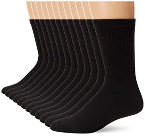lot 7545 image: Hanes Mens Double Crew Socks 12-Pair Pack, Available in Big & Tall