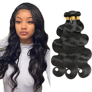 lot 7547 image: 24 26 28 Inch Brazilian Body Wave Bundles Human Hair Body Wave Bundles 8A Unprocessed Virgin for Black Women Body Wave Weave Hair Human Bundles Natural Black Color