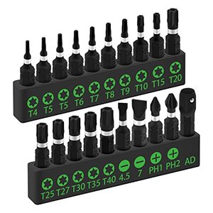 lot 7548 image: SWANLAKE 20PCS Tamper Resistant Star Bit Set,Torx Bit Set, Impact Grade Security Torx Bit Set,14-inch Hex Shank, S2 Alloy Steel, T4-T40