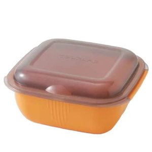 lot 7554 image: GOURLAB Microwave Cookware 6 in 1 Anyday Cookware Freezer & Oven Safe, Vegetable, Rice, Ramen Microwave Steamer BPA Free (Orange) - Made in Japan