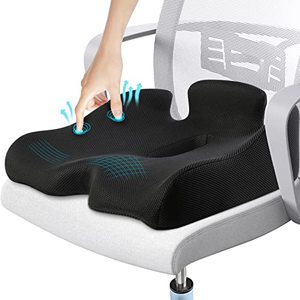 lot 7557 image: Benazcap X Large Memory Seat Cushion for Office Chair Pressure Relief Sciatica & Tailbone Pain Relief Memory Foam Firm Coccyx Pad for Long Sitting, for Office Chair, Gaming Chair and Car Seat Upgrade