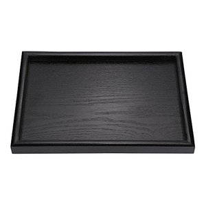 lot 7581 image: Dioche Wood Tea Tray, Rectangle Shape Solid Wooden Tea Coffee Snack Food Meals Serving Tray Plate Restaurant Trays(30  20  2cm)