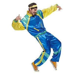 lot 7586 image: EraSpooky Men 80s Costume Retro Jacket Shell Suit Party Tracksuit