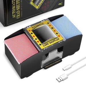 lot 7588 image: Nileole 2 Decks Automatic Card Shuffler, USB-CBattery-Powered Hybrid Model Electric Shuffler for UNO, Phase 10, Skip-Bo, Texas Holdem, Poker, Home Card Games, Blackjack