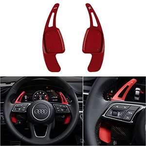 lot 7603 image: Steering Wheel Paddle Shifter Extensions Fit for Audi A4 2017-2019 A3 S3 2017-2020 A5 S4 S5 2018-2019 Q5 SQ5 2018-2021 Q7 2017-2021 Q8 2019-2021 SQ7 SQ8 2020-2021 TT 2016-2021 TTS 2016-2020 (Red)