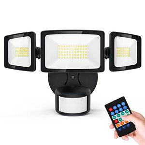 lot 7612 image: Onforu 55W LED Security Lights Motion Sensor Light Outdoor with Remote Control, Dusk to Dawn Security Lights, 3 Modes, 5500LM, 6500K, IP65 Waterproof Flood Light Motion Detector Hardwired Wall Light