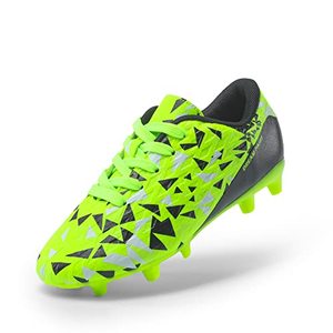 lot 7624 image: DREAM PAIRS Boys HZ19003K Soccer Football Cleats Shoes NEON Green Black Size 4 Big Kid