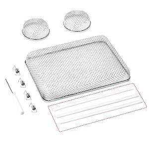 lot 7630 image: RVGUARD RV Flying Insect Screen, Stainless Steel Mesh RV Furnace Vent Cover with Installation Tool and Silicone Rubber, 2.8 x 1.3 Inch for Furnace Fitting, 8.5 x 6 x 1.3 Inch for Water Heater