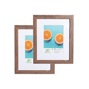 lot 7631 image: FrameWorks 8x10 mat to 5x7 Classic Wooden Picture Frames With Tempered Glass  Dark Oak  2-Pack