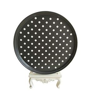 lot 7662 image: CRYDAY Non stick round pizza pan with holes for oven best perforated carbon steel pizza tray (10 inch)