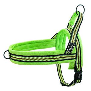 lot 7678 image: Didog Soft Flannel Padded Dog Vest Harness, Escape ProofQuick Fit Reflective Dog Strap Harness,Easy for Walking Training (SChest 18-22, Mixed-Green)