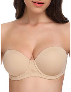 lot 7683 image: Wingslove Womens Strapless Full Figure Bra Underwire Multiway Contour Plus Size Bra Red Carpet (Nude,40G)