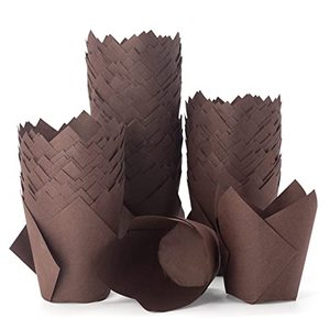 lot 7695 image: Tulip Cupcake Liners, halp�ssfm 200Pcs Muffin Baking Liners Holders Premium Baking Cups Cupcake Wrappers Christmas Cupcake Liners for Halloween Wedding Birthday Valentine PartyBrown