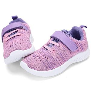 lot 7698 image: nerteo Toddler Girl Shoes Tennis Running Sport Walking Shoes Kids Sneakers PurplePink 5 M US Toddler