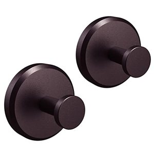 lot 7699 image: HOME SO Suction Cup Hooks for Shower, Bathroom, Kitchen, Glass Door, Mirror, Tile � Loofah, Towel, Coat, Bath Robe Hook Holder for Hanging up to 15 lbs � Brown, Dark Bronze (2-Pack)