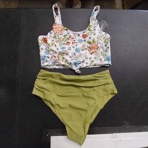lot 7700 image: ZAFUL Womens High Waisted Tankini Scoop Neck Knotted Two Pieces Tankini Set Swimsuit size 8