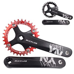 lot 7739 image: BUCKLOS MTB 170mm Square Taper Crankset, 104 BCD Mountain Bike Narrow Wide Tooth Chainring 323436384042T, Single Speed RoundOval Chainring and Crank, fit Shimano, SRAM, FSA