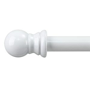 lot 7742 image: Decorative Window Curtain Rods 28 to 62� - 1 Inch Heavy Duty Metal Curtain Rod Set,Adjustable Drapery Rods with Brackets for Kitchen Sliding Glass Door - White