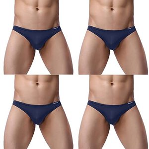 lot 7745 image: Avidlove Underwear Mens 4 Pack Classic Low Rise Stretchy Hip Briefs Bikini New Medium Navy Blue-4 Pack