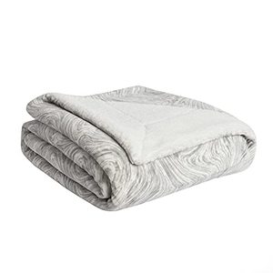 lot 7027 image: Life Comfort Plush Polyester Blanket 50�x70� Super Soft All Season Premium Luxury Ultimate Sherpa Throw, Grey Marble