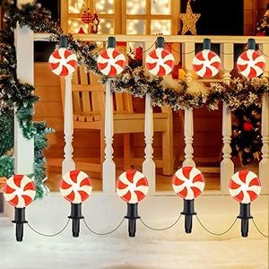 lot 7030 image: Ultimate Unicorn Christmas LED Lollipop Pathway Lights with Stakes Outdoor, Xmas Walkway Lollipop Decoration for Outside, Red and White Christmas Path Lights for Lawn, Garden, Yard, Sidewalk
