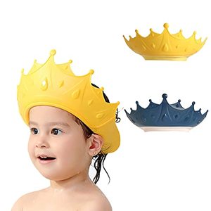 lot 7040 image: FUNUPUP 2 Pack Baby Shower Cap for Kids, Adjustable Toddler Hair Washing Bathing Cap Shield Baby Shower Visor Shampoo Cap Protect Baby Eyes (Crown)