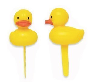 lot 7042 image: Yellow Duck Ducky Duckie Cupcake Picks Cake Topper Decorations (24-Pack)
