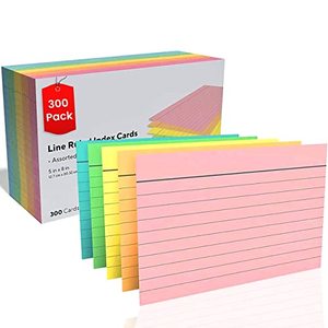 lot 7356 image: 1InTheOffice Index Cards 5x8 Ruled Assorted Colors, 300 pack