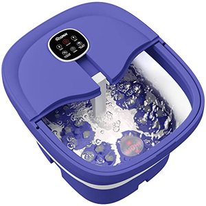 lot 7387 image: HOSPAN (2022.8 Upgrade) Collapsible Foot Spa Electric Rotary Massage, Foot Bath with Heat, Bubble, Remote, and 24 Motorized Shiatsu Massage Balls. Pedicure Foot Spa for Feet Stress Relief - FS02A