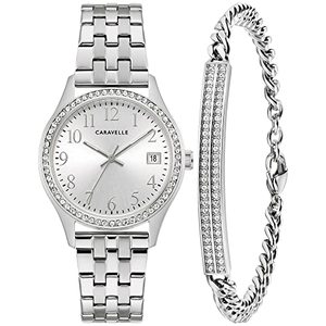 lot 7396 image: Caravelle by Bulova Womens Classic Crystal Box Set Quartz Watch