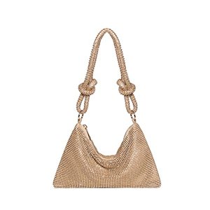 lot 7397 image: YUWITA Rhinestone Purse for Women Evening Bag Glitter Sparkly Mini Handbags (Gold)