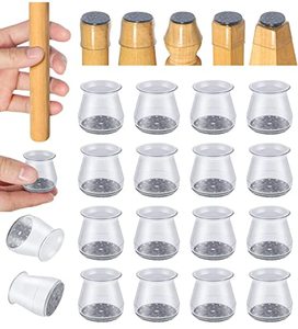 lot 7406 image: 16pcs Small Chair Leg Floor Protectors,Bar stools Leg Protectors Caps,Dining Room Table Chair Leg Protectors for Hardwood Floors, Chair Leg Covers Silicone Felt Furniture Pads Non Slip