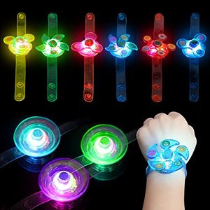 lot 7002 image: 12 Pack Fidget Light up Bracelet Toys, Fidget Toys Party Favors for Kids, Glow in The Dark LED Neon Birthday Party Supplies, Loot Gags Fillers for Kids