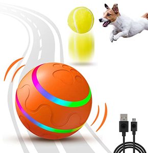lot 7003 image: PetDroid Interactive Dog Ball Toys,Durable Motion Activated Automatic Rolling Ball Toys for PuppySmallMedium Dogs,USB Rechargeable (Orange)