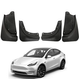 lot 7011 image: BASENOR Tesla Model Y Mud Flaps Splash Guards Winter Vehicle Sediment Protection No Need to Drill Holes(Set of 4)