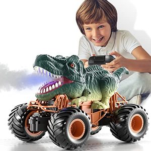 lot 7014 image: Bennol Remote Control Dinosaur Car for Boys Kids 4-7, 2.4Ghz RC Dinosaur Truck Toys for Toddlers, Electric Hobby RC Car Toys with Light & Sound Spray Function for 3 4 5 6 7 8 Year olds Kids Boys Girls