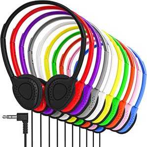 lot 7808 image: Maeline Bulk On-Ear Headphones with 3.5 mm Headphone Plug - 10 Pack Wholesale Bundle - Multi Color