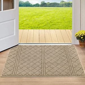 lot 7811 image: REFETONE Indoor Doormat, Front Back Door Mat, 24x36, Non-Slip Absorbent Resist Dirt Door Mats, Machine Washable Low-Profile Inside Floor Mat Door Rugs for Entryway, Beige