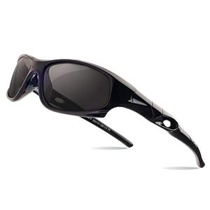 lot 7828 image: AODUOKE Sports Polarized KIDS Sunglasses For Boys Girls Children Youth Sunglasses WithAdjustable Strap (Black  Grey Lens)