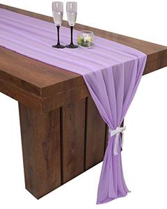 lot 8001 image: Parfair Desssin Lavender 10ft Chiffon Wedding Decorations Boho Table Runner Lavender Party Decorations Bridal Shower Decor Wedding Table Decorations - Lavender