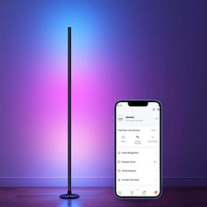 lot 8013 image: GonHui Smart RGBIC Corner Floor Lamp Compatible with Alexa, Color Changing Ambience Light with Music Sync, Modern Corner Lit Standing LED Lamp for Living Room Bedroom Gaming Room