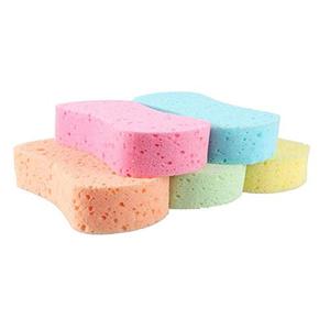 lot 8021 image: Car Wash Sponges 4pcs Mix Colors Cleaning Scrubber Handy Multi Functional Washing Sponges for Kitchen with Vacuum Compressed Packing