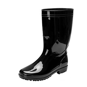 lot 8041 image: Comwarm Mens Mid-calf Rain Boots Waterproof Anti-Slip Black PVC Adult Outdoor Work Rubber Boots BK43