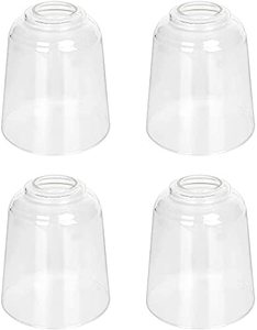 lot 8042 image: 4-Pack Clear Glass Shade for Light Replacement, 5.67 inch High, 5 inch Diameter, 1.65 inch Fitter, Glass Lampshade Covers for Chandelier Bath Vanity Wall Sconces Light Fixtures High Transmittance