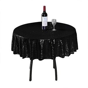 lot 8043 image: AIXHN Sequin Tablecloth Black 48 Round Sparkly Elegant Drape Sequin Tablecloth for Wedding Party Cake Dessert Events Christmas Decorations