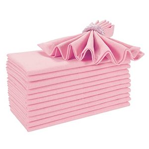 lot 8048 image: Every Day Cotton Dinner Napkins in Yarn Dyed Fabric-18x18 - Baby Pink, Cocktails Napkins, Cloth Napkin,Wedding Napkins, Mitered Corner & Generous Hem, Machine Washable Dinner Napkins, 12 Pack