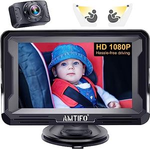 lot 8059 image: AMTIFO Baby Car Camera HD 1080P Baby Car Mirror 5 Mins Easy Installation Travel Safety Kit Crystal Clear View A3
