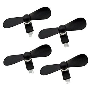 lot 8062 image: TRIIFON Personal Mini USB Fan for Cellphones - 4 Pack Portable Cell Phone Fan for iPhone, Small Pocket Fan Travel Fans Plug in Mobile Phones Fast Cooling for Summer Outdoor (Black)